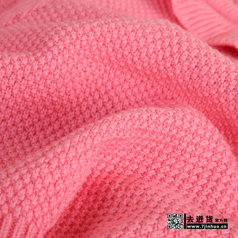 【童装秋款~韩版<em>女童</em>波罗<em>针</em>全棉针织开衫~小