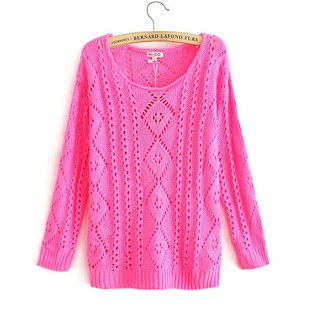 批发采购女式针织衫-2013新款孙俪同款镂空菱