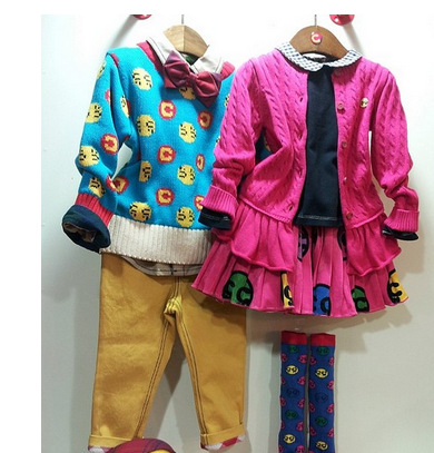 11.26 外贸童装 <em>韩国</em>clan-<em>cc</em>女童提花毛衣 原单