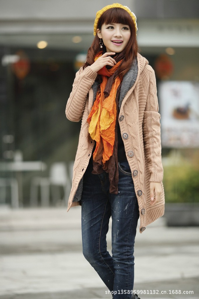 【2013秋冬季新款<em>加厚加绒开衫</em>帽子<em>女式</em>韩版