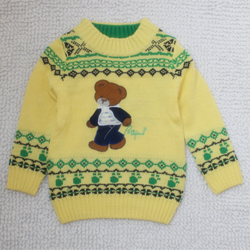 <em>外贸原单</em>小熊童<em>毛衣</em> 韩国纯棉圆领儿童<em>毛衣清</em>