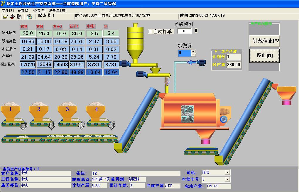 自动化成套控制系统-WCB300稳定土拌和配料