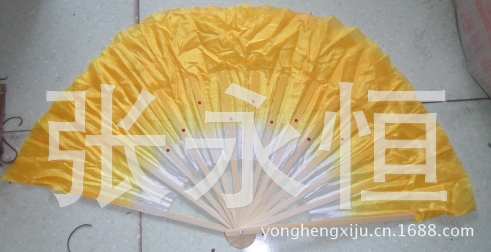 普通黄布边彩扇