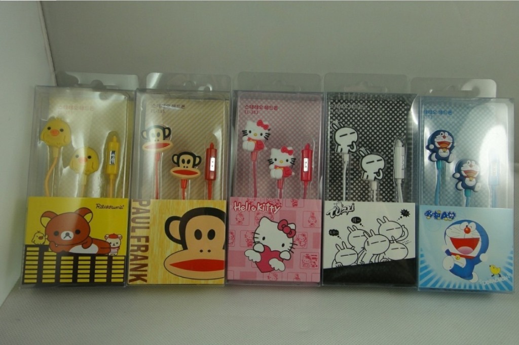 卡通耳機 蘋果 三星 HTC手機專用線控耳機 帶麥耳機 mp3/mp4耳機