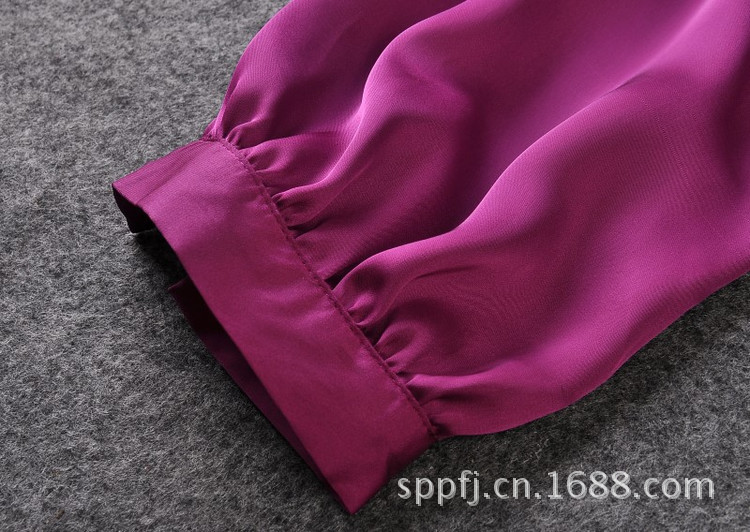 0802-01 菁菁同款長袖真絲上衣 面料100%SILK