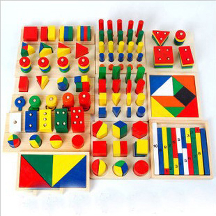 蒙氏教具14件套 木制十四件套教具 儿童早教益智玩具 外贸产品