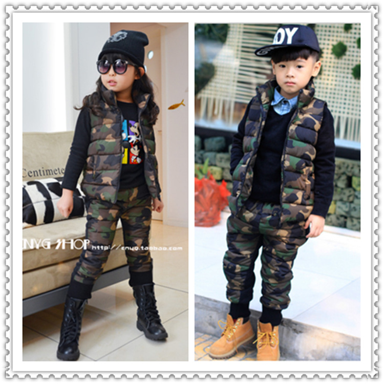捣蛋鬼童装批发2014新款<em>儿童</em>加厚<em>迷彩</em>棉<em>马甲</em>