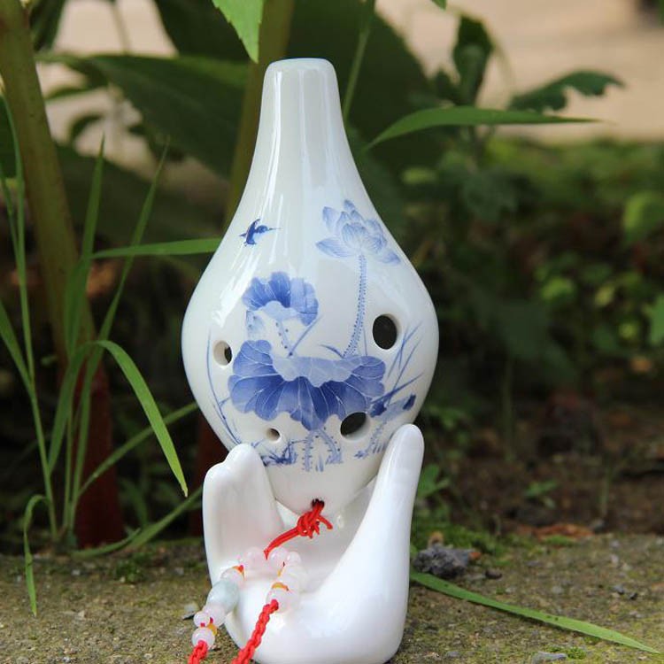 【古韵精品六孔中音C调陶笛 6孔AC 水滴瓷笛