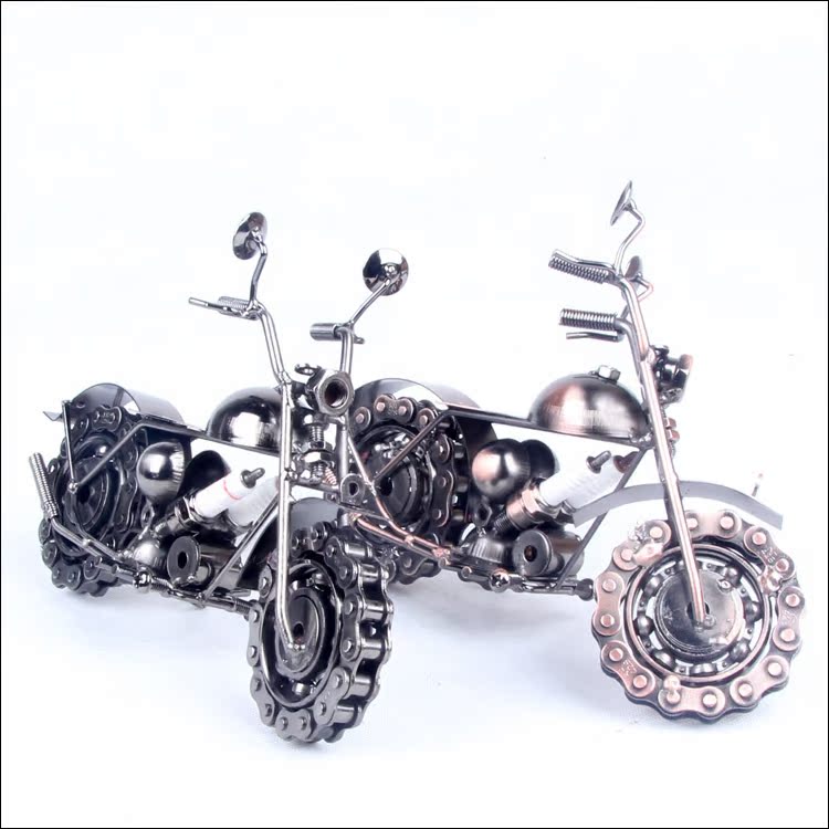mettle 金属工艺品 铁艺链条螺丝摩托车模型摆件 礼品