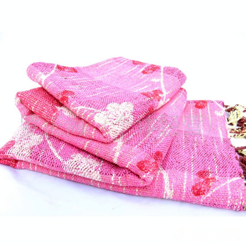 外贸披肩围巾丝巾 泰国 粗麻 印花围巾 图片