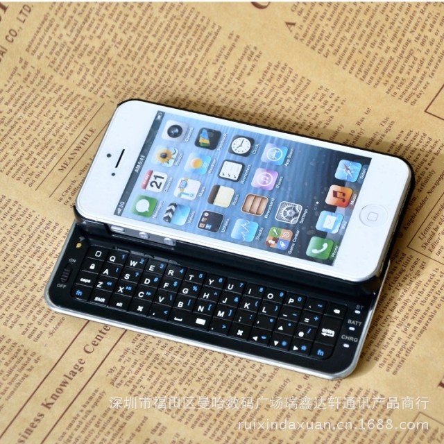 iphone5变身滑盖手机 苹果5代无线蓝牙键盘 侧滑后盖 保护后壳图片_17