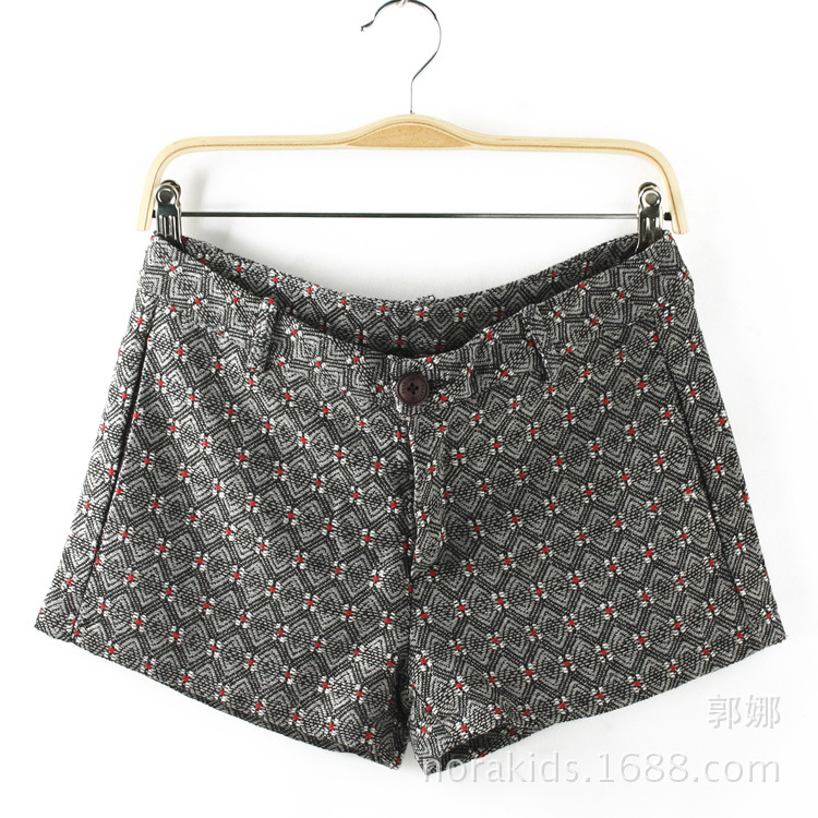 MA244 英伦时尚毛几何<em>格子呢</em>替换<em>短裤</em> 靴裤 -