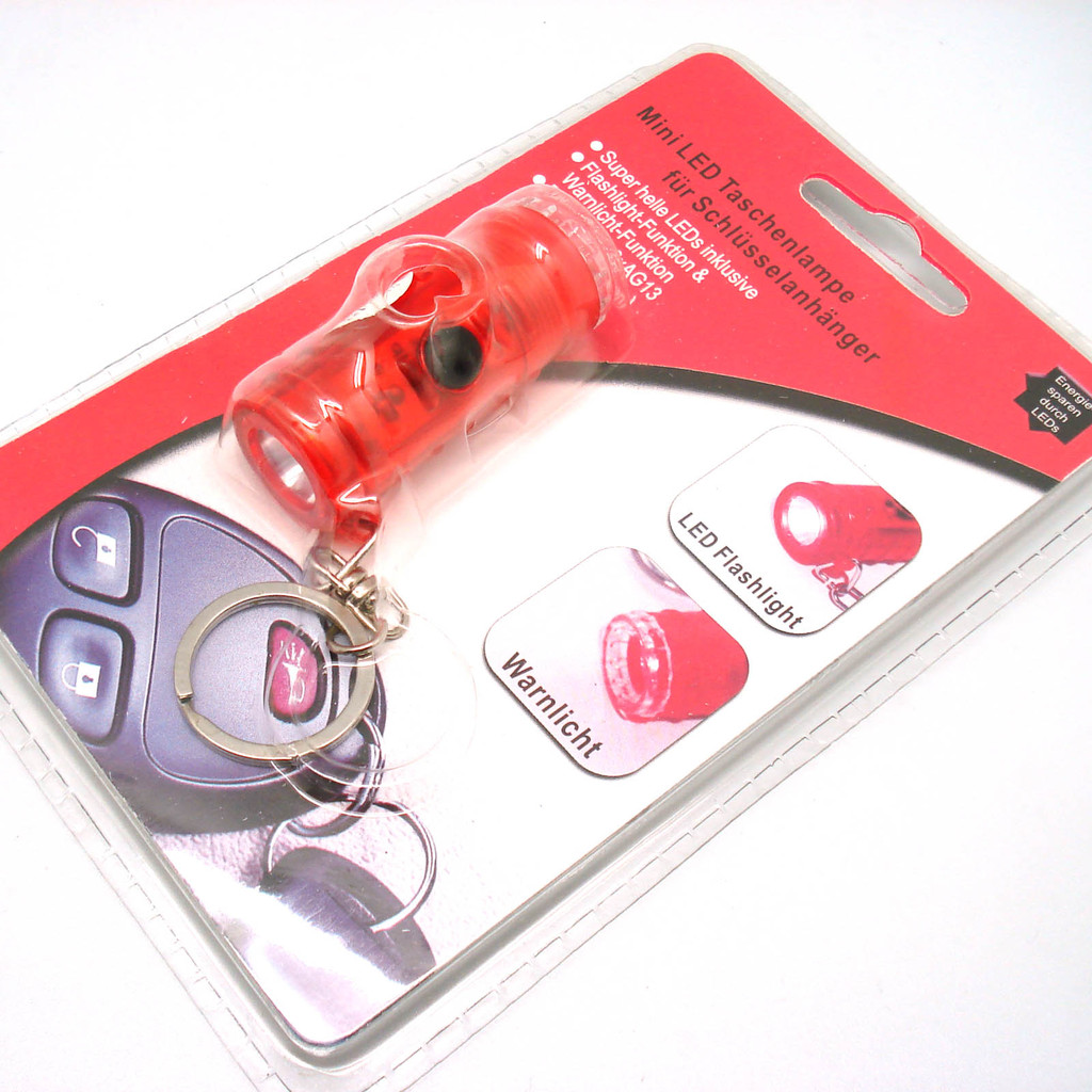 【钥匙扣LED闪光灯LED报警信号灯双头灯2功