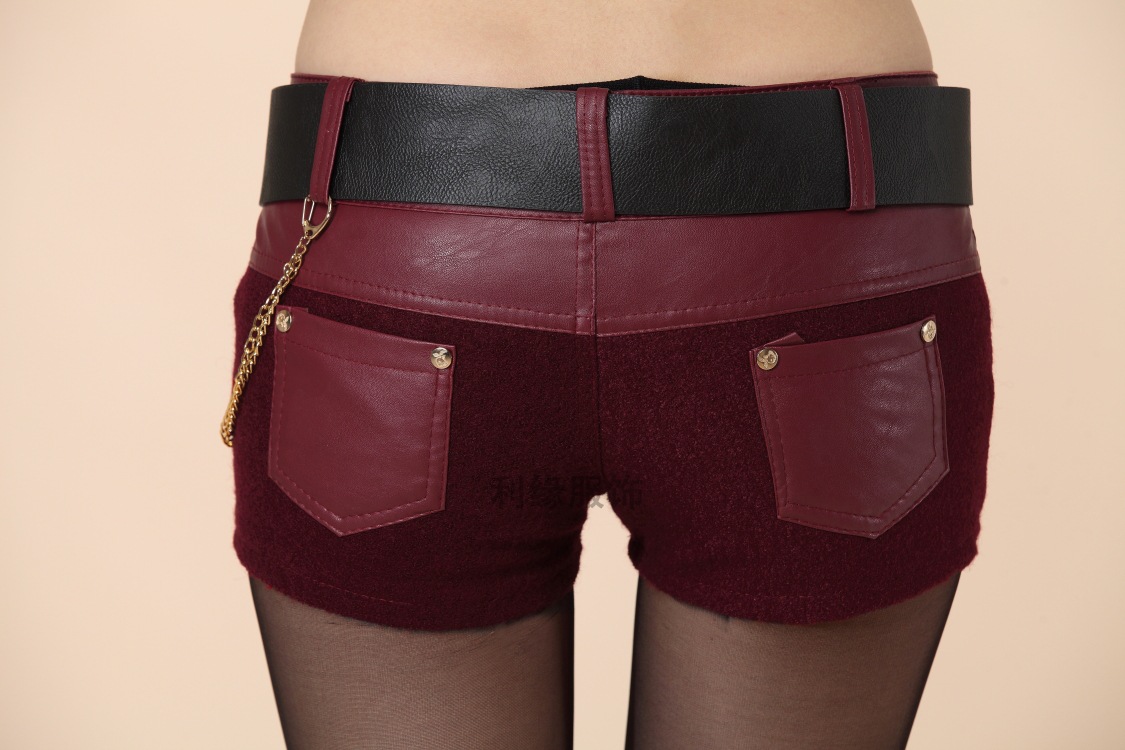 【秋冬款韩版<em>毛呢超短裤</em>百搭女裤修身包臀超短