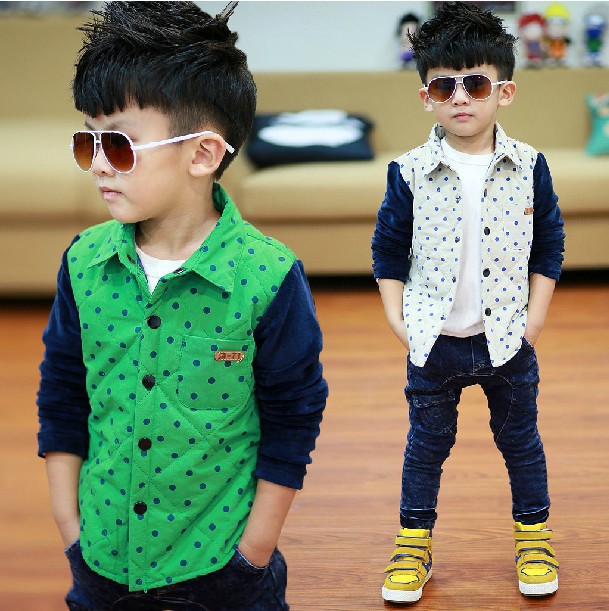 佳来尔2013秋冬款儿童纯棉衬衫韩版宝宝夹棉