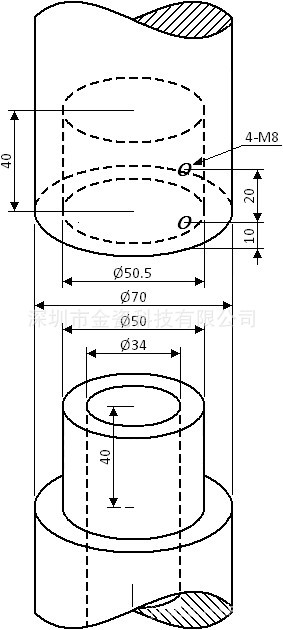 二維超音波風速風向機產品安裝示意圖