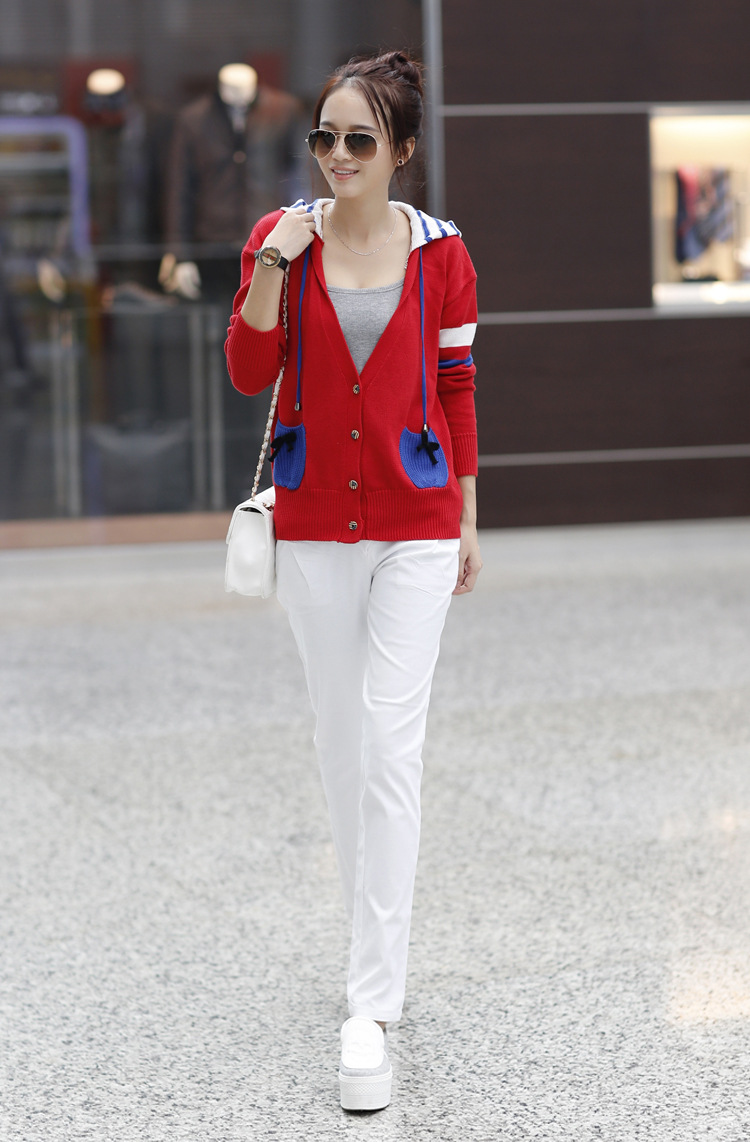 【2013<em>秋装最新款</em>韩版女装学院风连帽长袖开