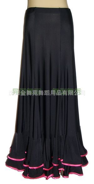 批发采购<em>半身</em>裙-批发供应<em>国标舞</em>摩登舞 双层荷