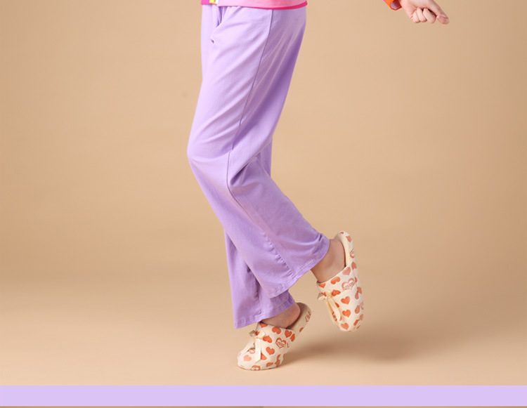 家居服秋装女士<em>可爱纯棉</em>长袖<em>长款</em>针织棉休闲睡
