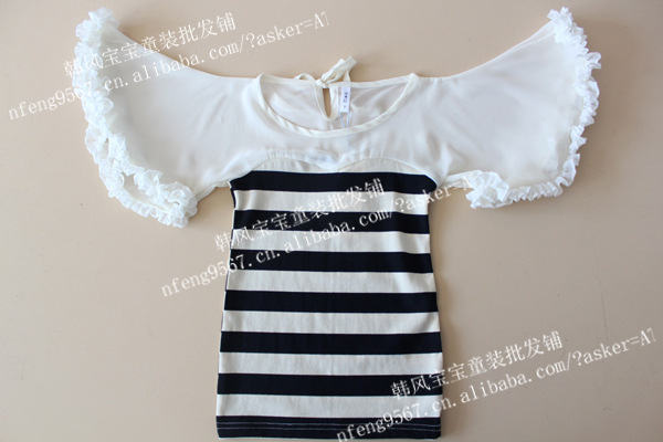 2013夏季新款 韩版童装批发 女童拼纱个性时尚