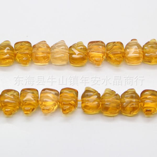 【年安水晶 正品天然AAA黄水晶14*10mm招财