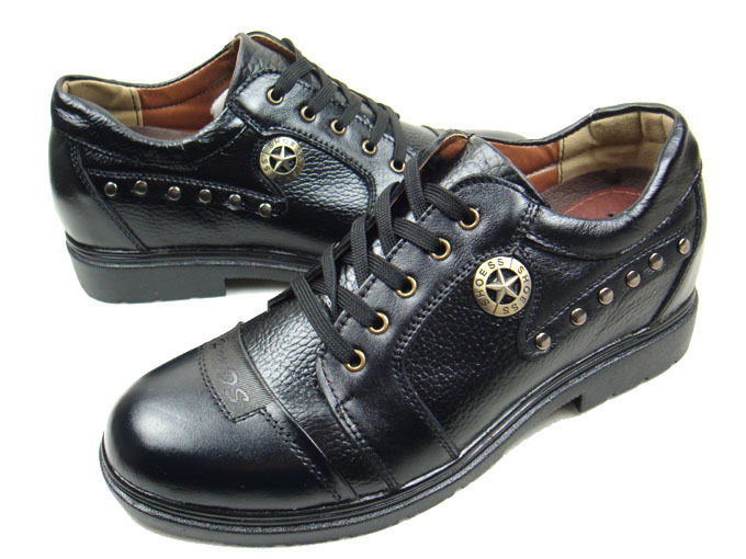 2013新款春秋男士真皮隐形内增高鞋增高7公分