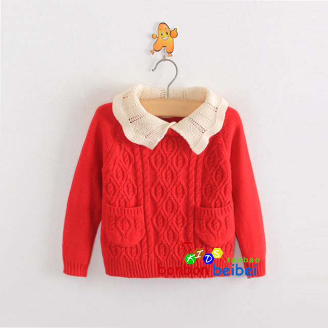 女童 麻花编织 <em>毛衣</em>