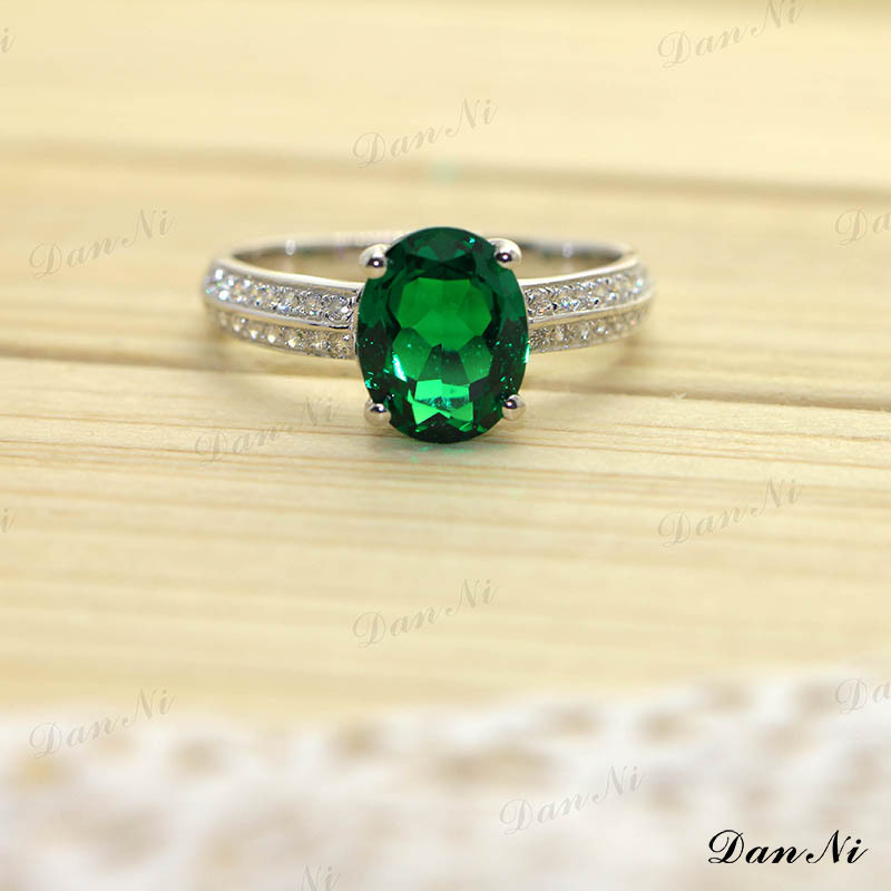 丹妮珠宝925银精工微镶俄罗斯进口纳米绿祖母