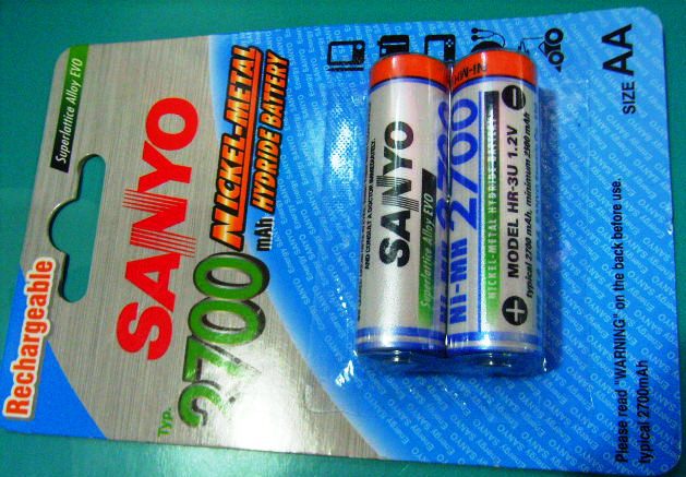 池-三洋Sanyo五号2700mA镍氢充电电池英文版