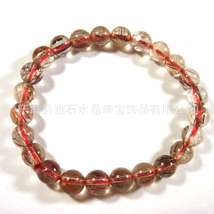 001天然铜发晶手链【7.7MM][重量：14.7元=150