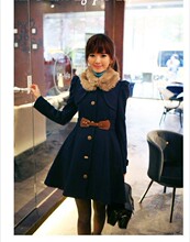 冬季羊绒大衣女_颜色:深蓝色_冬季羊绒大衣女