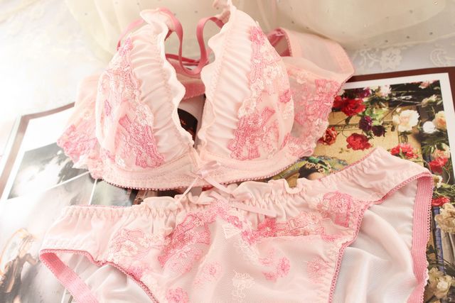 【日本原单 外贸 内衣 <em>文胸</em>套装 刺绣花边<em>B70</em> 