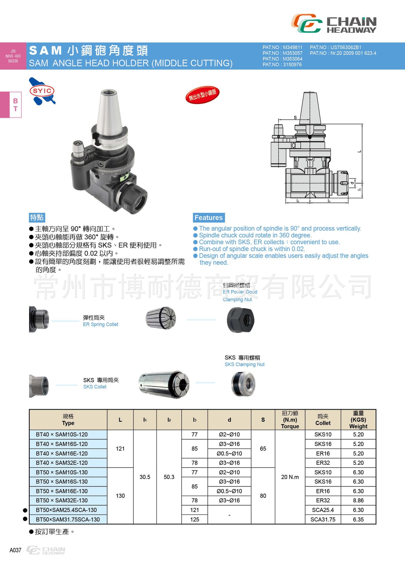 SAM小钢砲角度头（无出水）