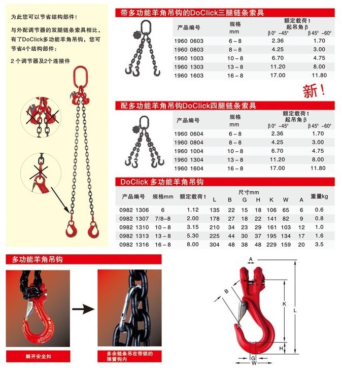 【德莱奇多来劲吊钩/多功链条索具羊角吊钩现代中式木艺吸顶灯图片