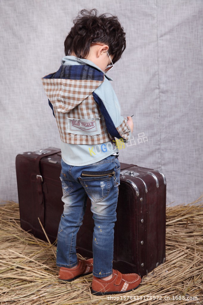 童<em>外套</em>-<em>男儿</em>童装秋装<em>外套服饰</em> 中小童假两件牛