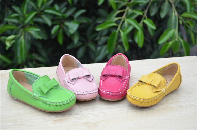 2014童鞋 春款七星蛙韩版女童亲子童鞋批发软底豆豆鞋真皮童鞋