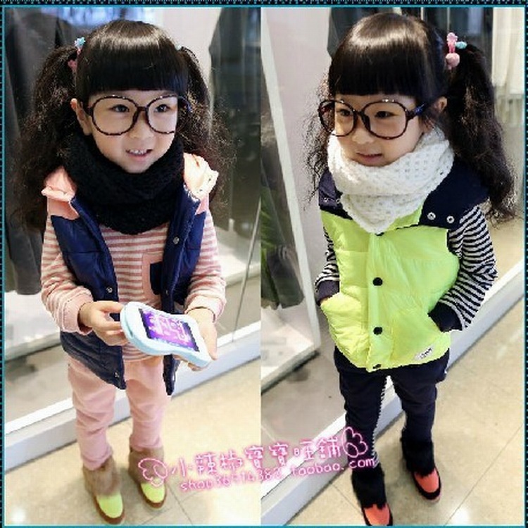 013冬装女童新款加厚三件套装 儿童冬<em>款马甲</em>套