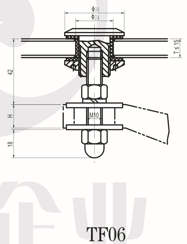 tf06304幕墙配件驳接头玻璃爪浮头式