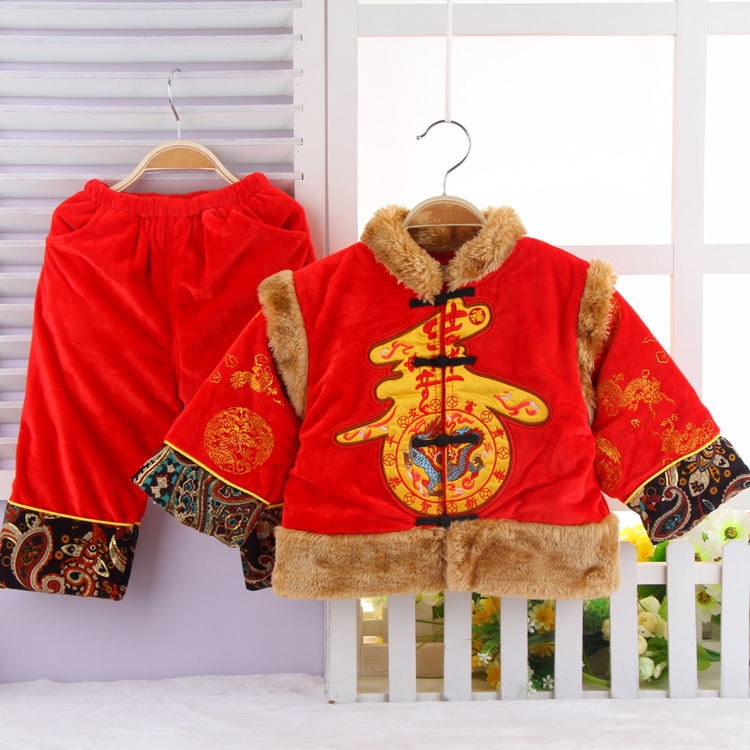 批发童装供应儿童唐装 新年装男童套装宝宝唐