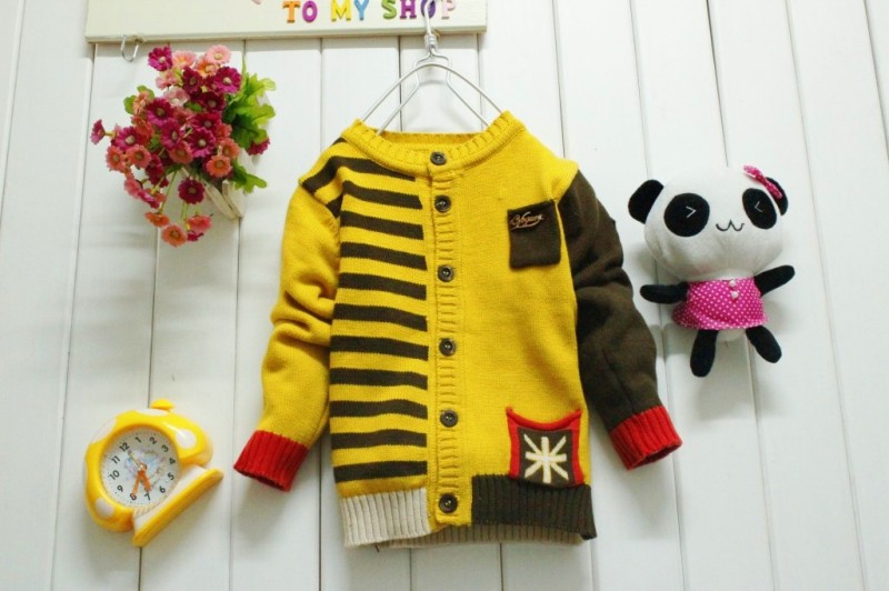 童<em>毛衣</em>-<em>韩版</em>儿童百搭<em>休闲毛衣</em>男童<em>开衫</em>拼色毛