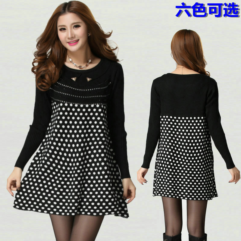 胖人女装 加大码女装批发秋冬长款宽松拼接毛