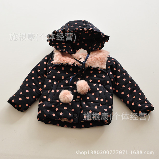 韩版女童外套2013新款冬儿童宝宝棉袄加厚加