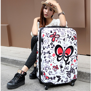 行李<em>箱包</em>-左岸<em>箱包</em> 漂亮<em>女生</em> 蝴蝶拉杆箱万向轮