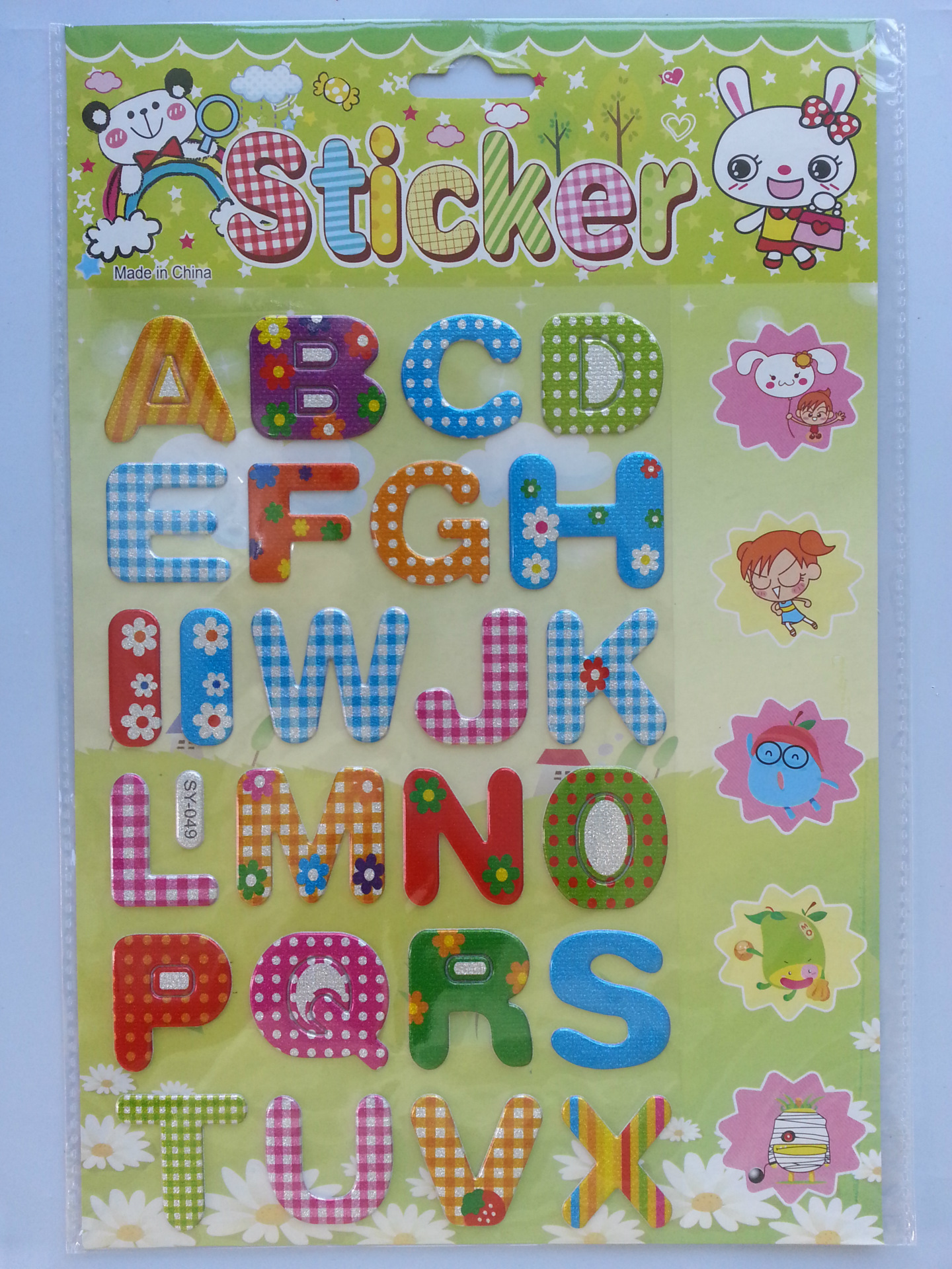 塑料、塑胶标签-生产英文字母贴纸 儿童贴纸 卡