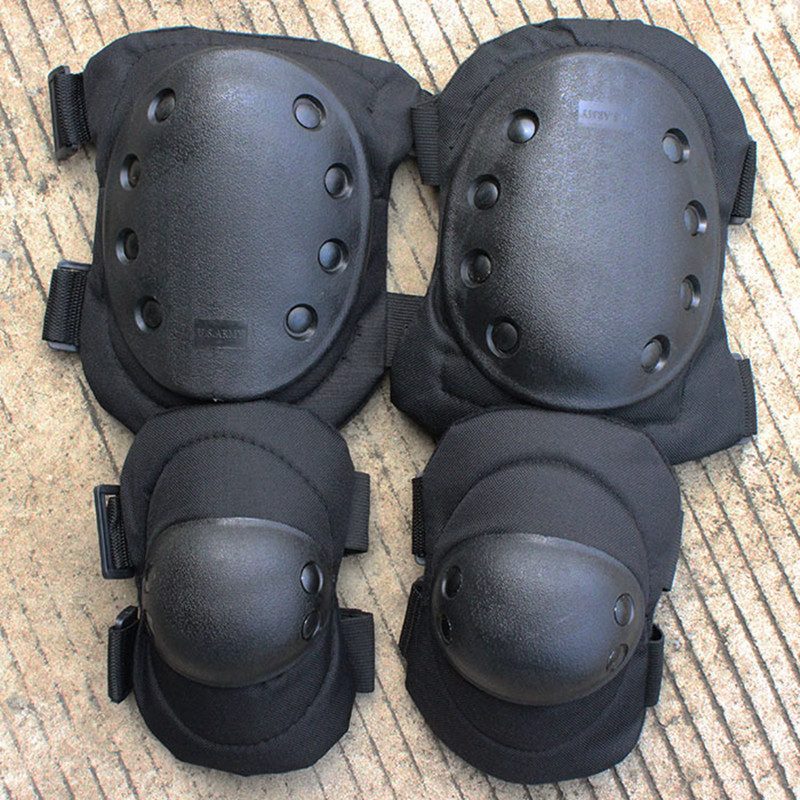 【厂家直销黑鹰战术护膝CS装备户外运动防护
