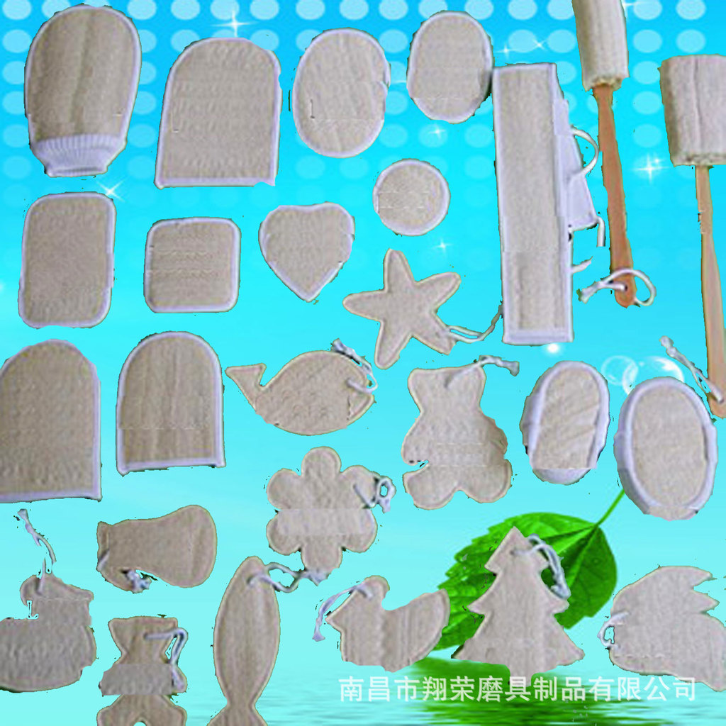 天然丝瓜片沐浴块丝瓜段手套背擦图片,天然丝