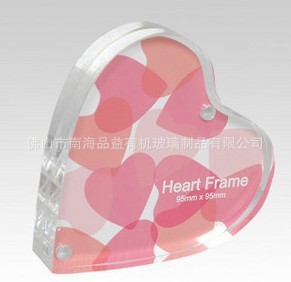 心形厚水晶压克力 创意 相框 3寸