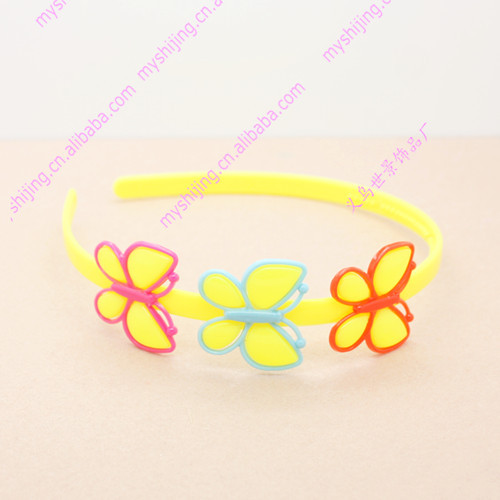 T-40 夏季新款 3只蝴蝶头扣 儿童头饰 糖果色头