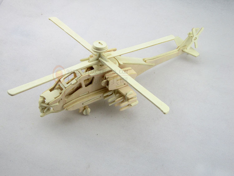 航空模型-儿童3d木制仿真拼装飞机diy玩具 手工