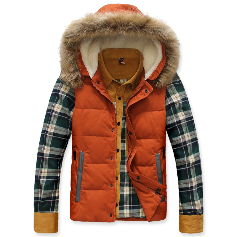 批发直销 2014<em>羽绒马甲男</em>奢华大毛领连帽羽绒